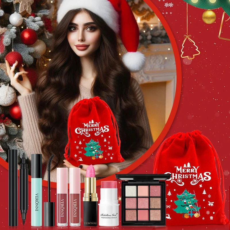 オールインワンメイクアップキット フルメイクキット 女性・ティーン向けギフト ヌードリップスティック、リップグロス、ハイライターブラッシュ、アイシャドウ、アイライナー