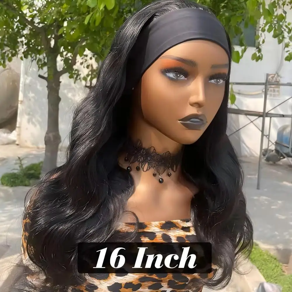 Perruques bandeau Body Wave en cheveux humains brésiliens Remy, densité 200%, 20 pouces, prêtes à porter, sans colle, effet Water Wave, pour femmes