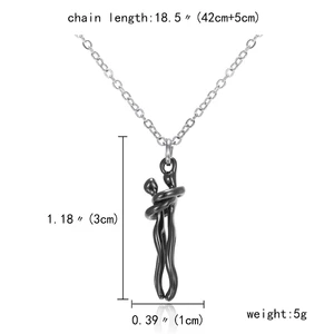 زوجين عناق قلادة قلادة زوجين معا إلى الأبد معدن تصفيح الحب نمط طوق قلادة سلسلة سحر المجوهرات هدية أفضل 10 هدايا تذكارية بسيطة للمبيعات لتاريخ الزوجين - رقم 7