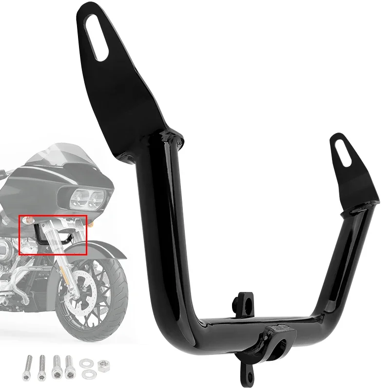 

Motorcycle Black Fairing Support Bracket Chopped Engine Guard For Harley Touring Road Glide Special CVO FLTRX FLTRXS 15-Up