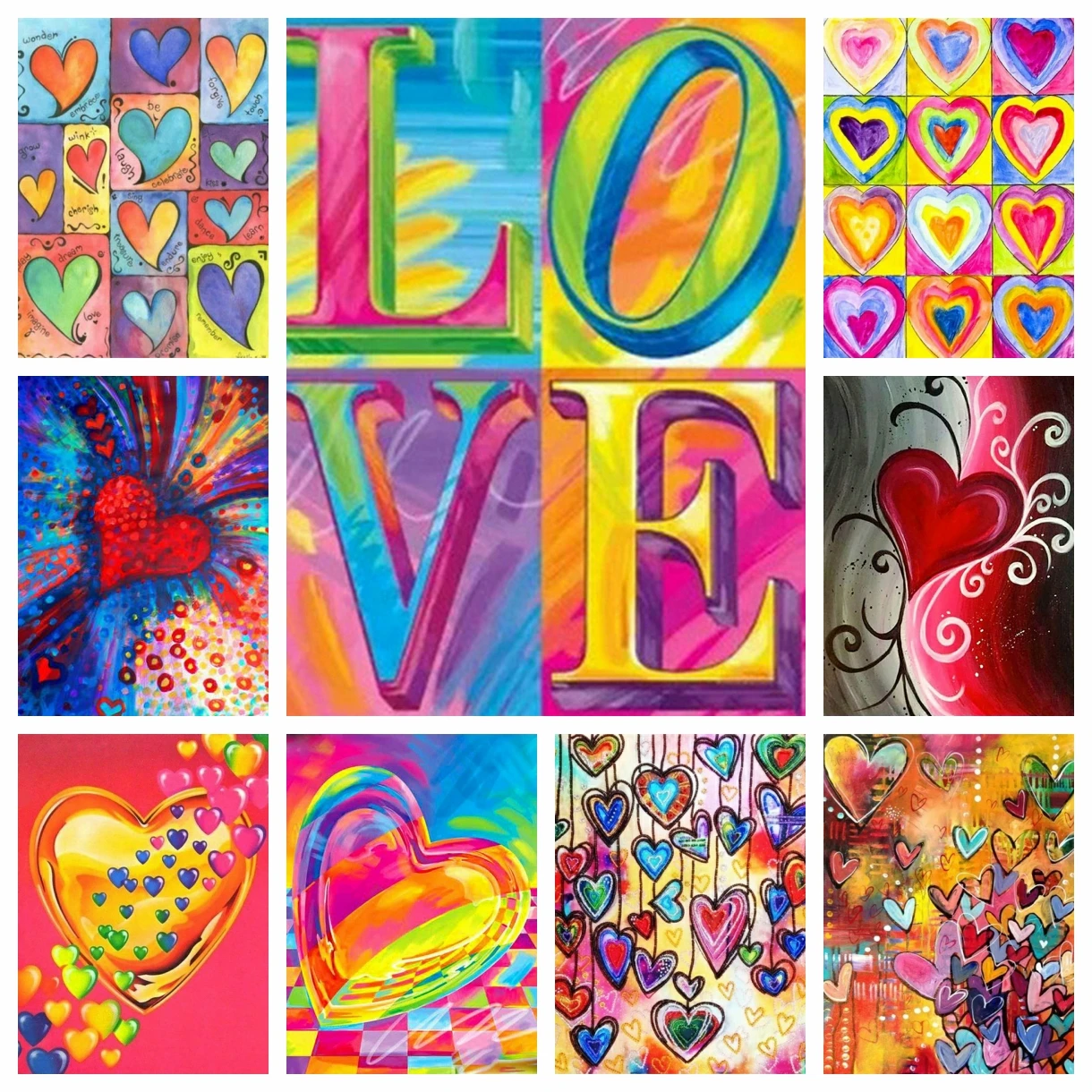 Liebe Herz 5D DIY Diamant Malerei Kit abstrakte Liebe Herz Diamant Mosaik voller Diamant Stickerei Malerei Home Decor Geschenk