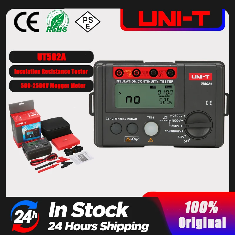 UNI-T Insulation Resistance Tester UT501A UT501C UT502A UT502C Digital Megometer Megohmmeter Ohm Tester Auto Range Backlight