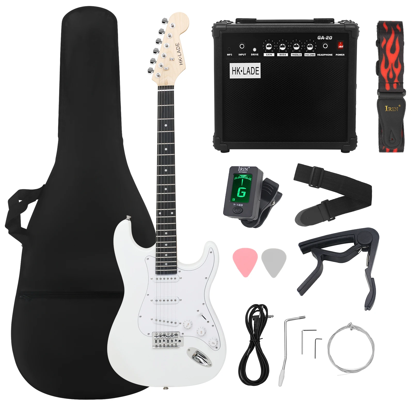 

HK·LADE 39 Inch 22 Frets Electric Guitar 6 Strings Maple Body Rosewood Fingerboard Electric Guitarra With Bag Amp Strap Tuner