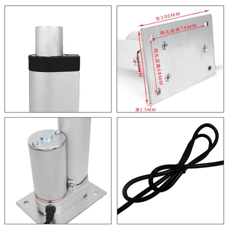 شقة القاع المحرك الكهربائي السكتة الدماغية 350 مللي متر الحركة الخطية المحرك لمكتب رفع ، كراسي كرسي نافذة فتحت الباب DC12V 24 فولت #6