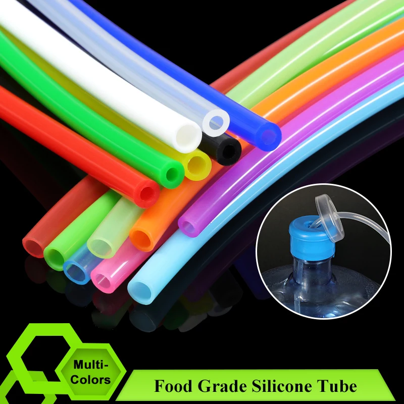 

1 M Food Grade Silicone Tube ID 2 3 4 5 6 8 9 10mm Multi-colors Flexible Rubber Soft Drink Pipe Connector Plumb Watering Hose