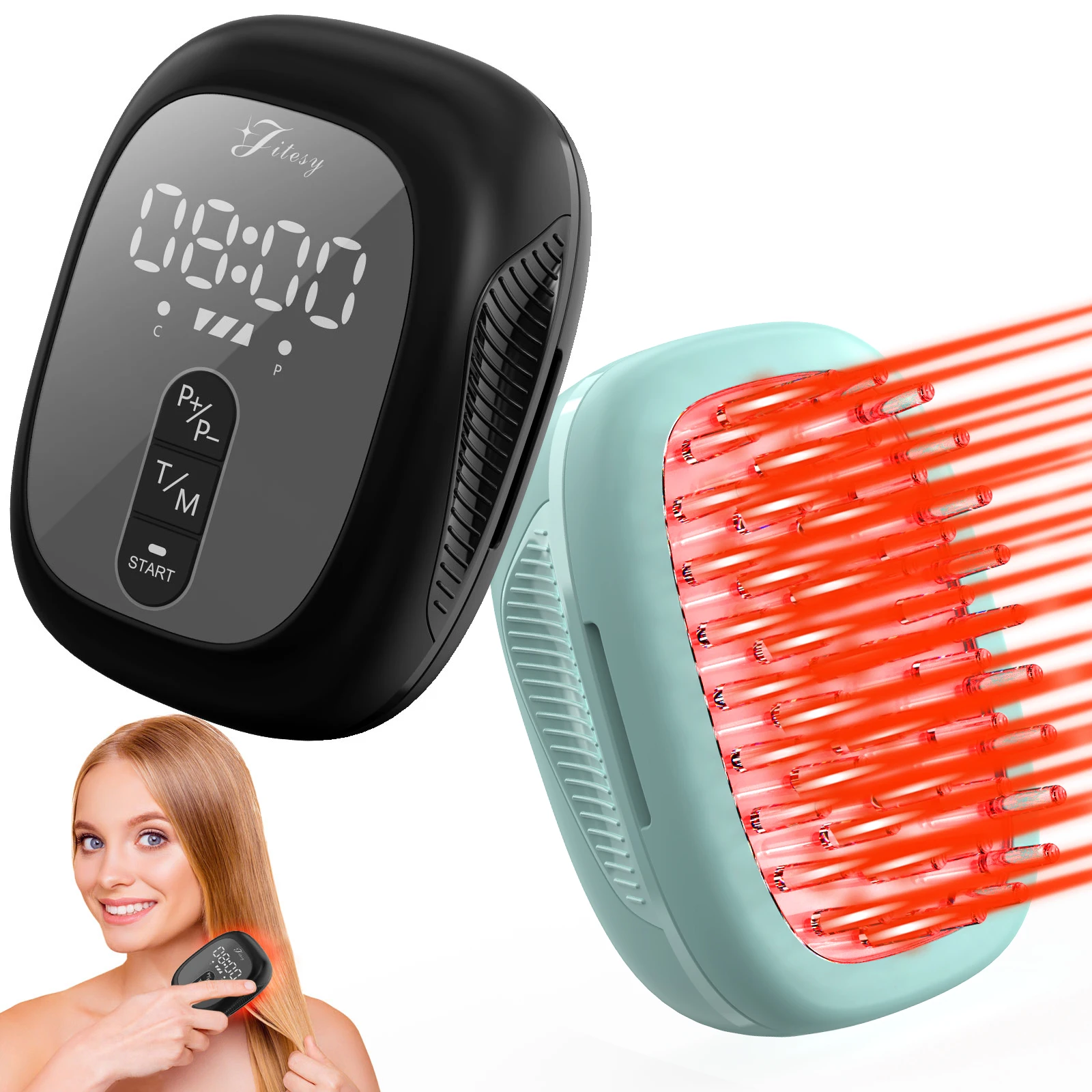 Laser Hair Growth Device 48pcs Laser Diodes Wireless Anti Hair Loss Therapy Comb 1900mAh 660nm 650nm Laser Red Light Hair Brush