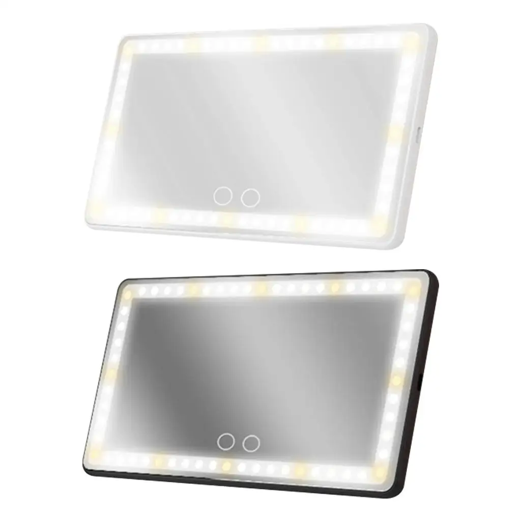 Universal Vanity Mirror 60 Adjustable LED Detachable USB -Shading Cosmetic for Automobile Truck