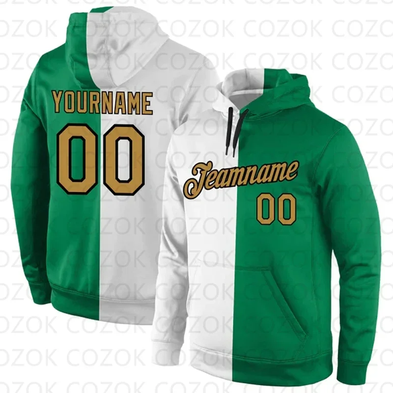 

Customized Hoodie Green splice Colour Jersey 3D Printed Unisex Pullovers Hoodie Casual Sweatshirts