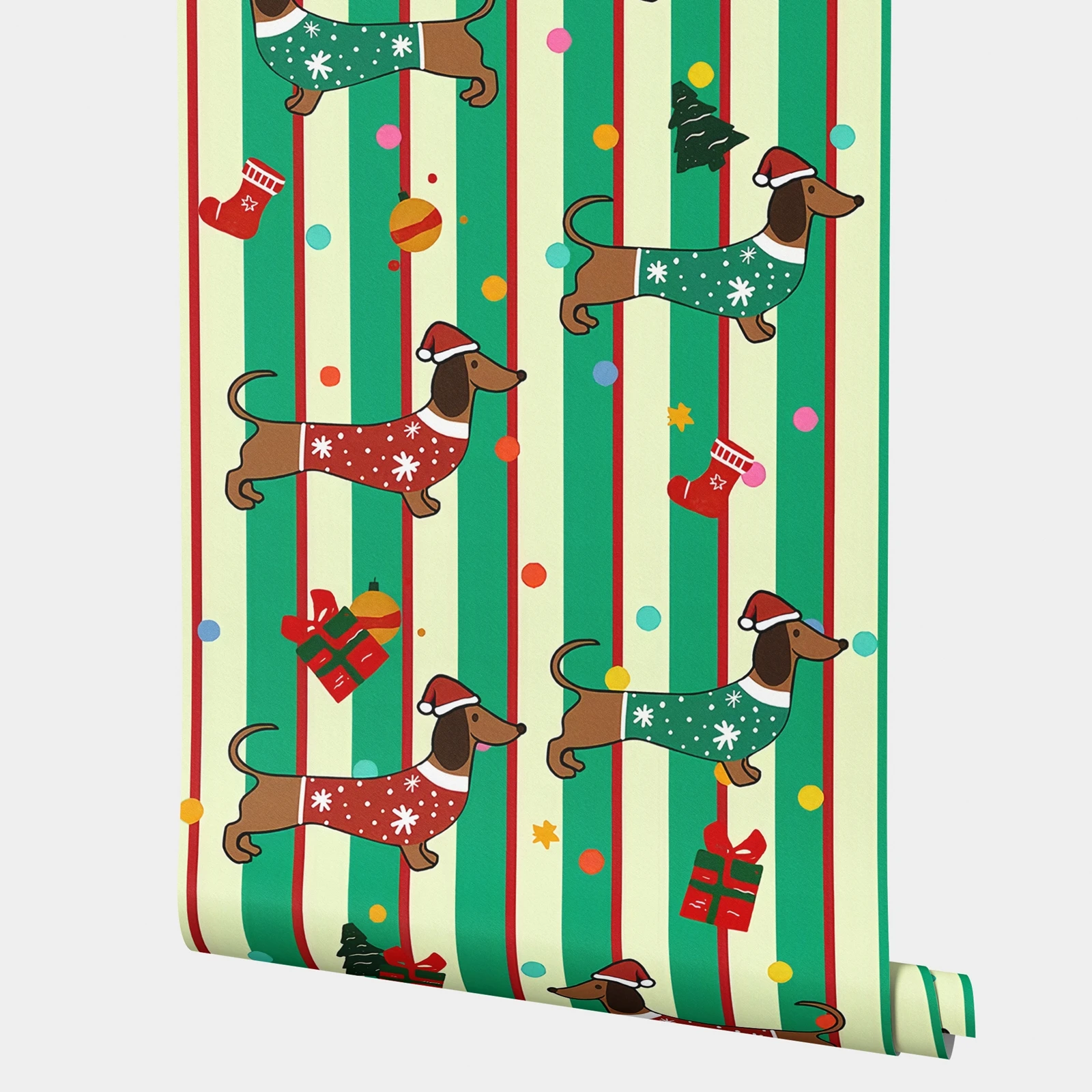 

Яркий праздничный домашний декор, милая такса, самоклеящаяся бумажная мебель, обои для отслаивания и наклеивания для столовой, детские обои