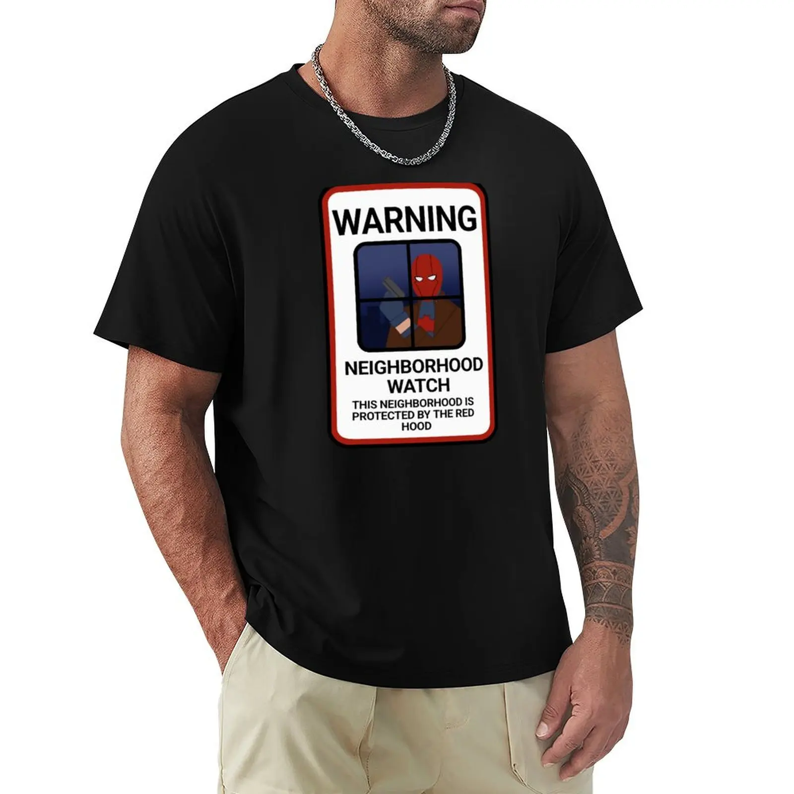 Red Hood Neighborhood Watch T-Shirt Outdoor Sports Lightweight Tee