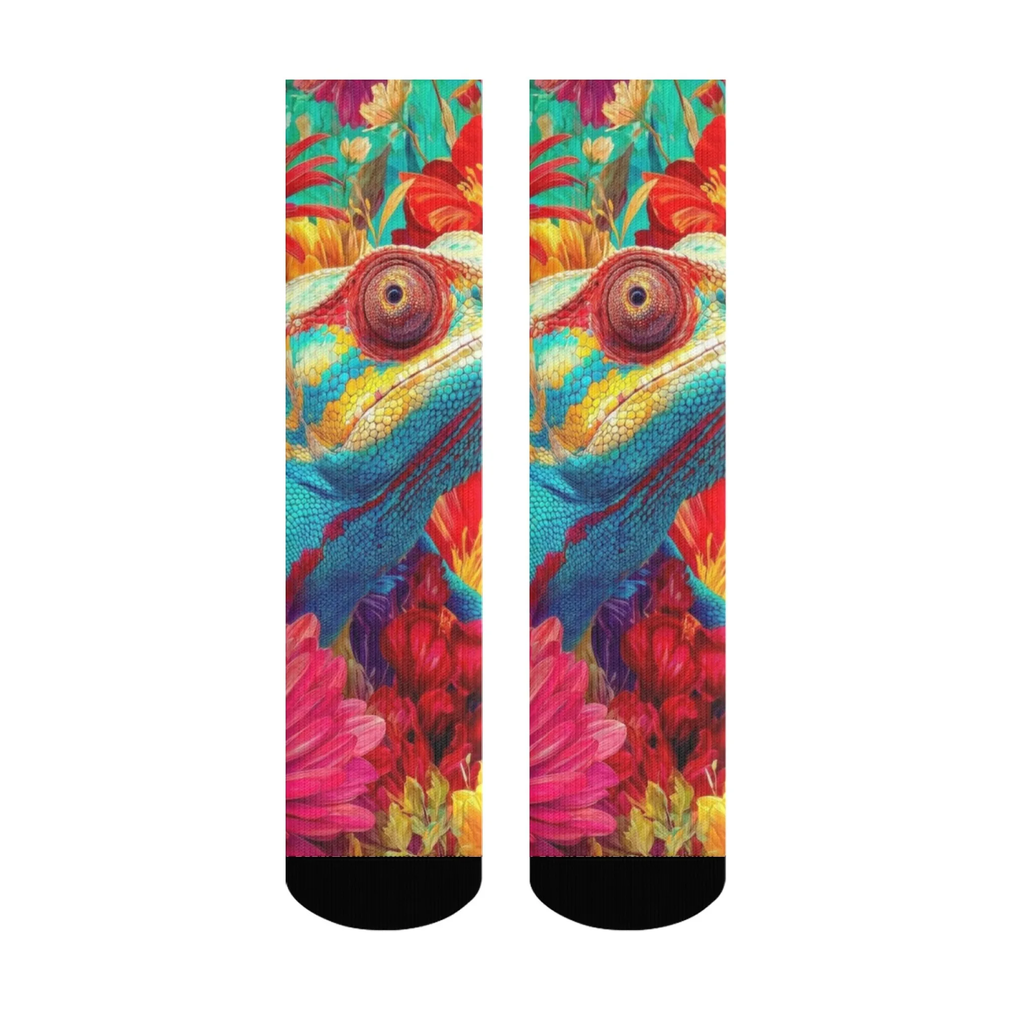 Художественные красочные носки-хамелеоны с цветочным рисунком и винтажными тонами, эластичные мягкие унисекс для повседневной повседневной носки