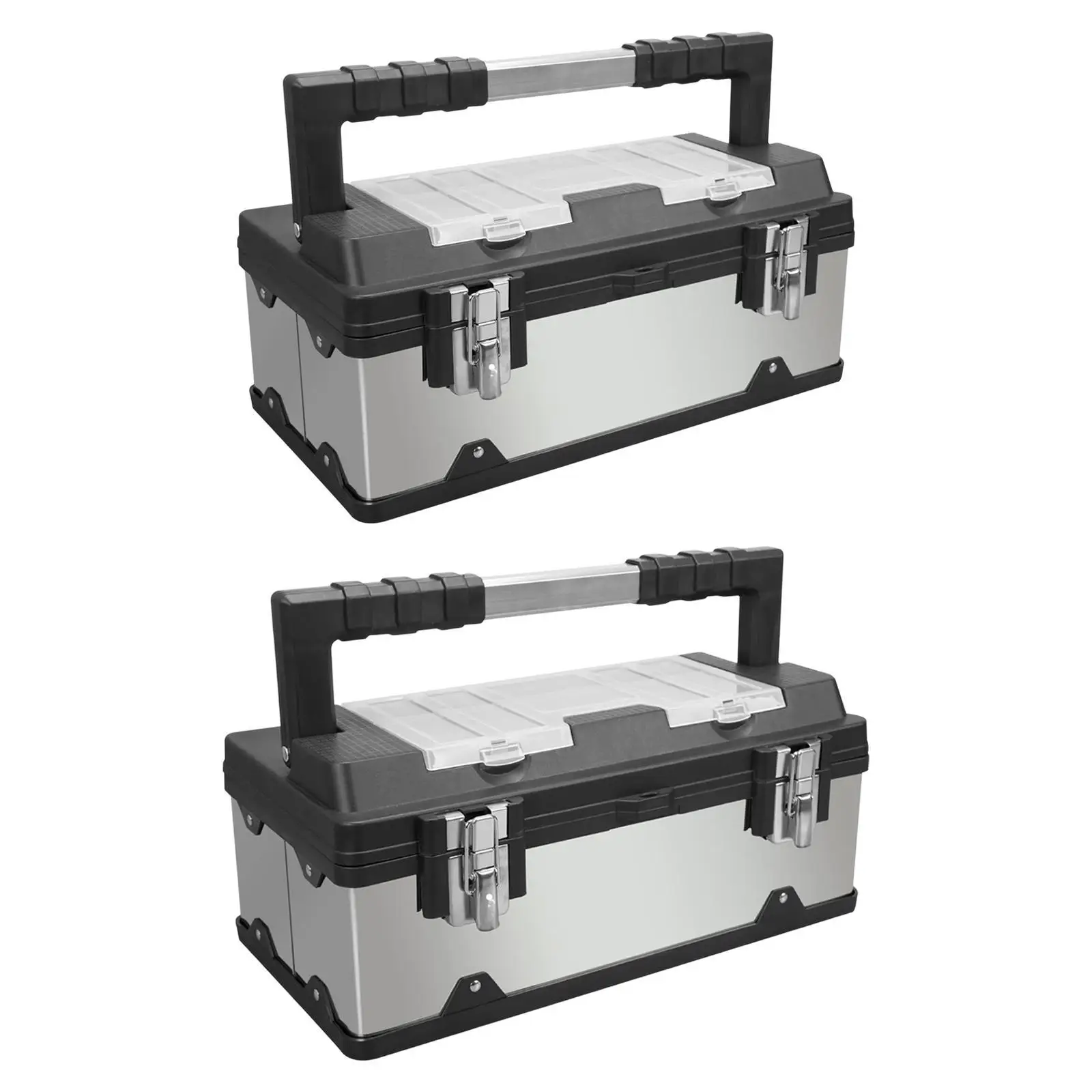 Portable Tool Box with Lock Container Protection Carrier Protector Hard Case with Removable Tray for Test Instruments Wrench