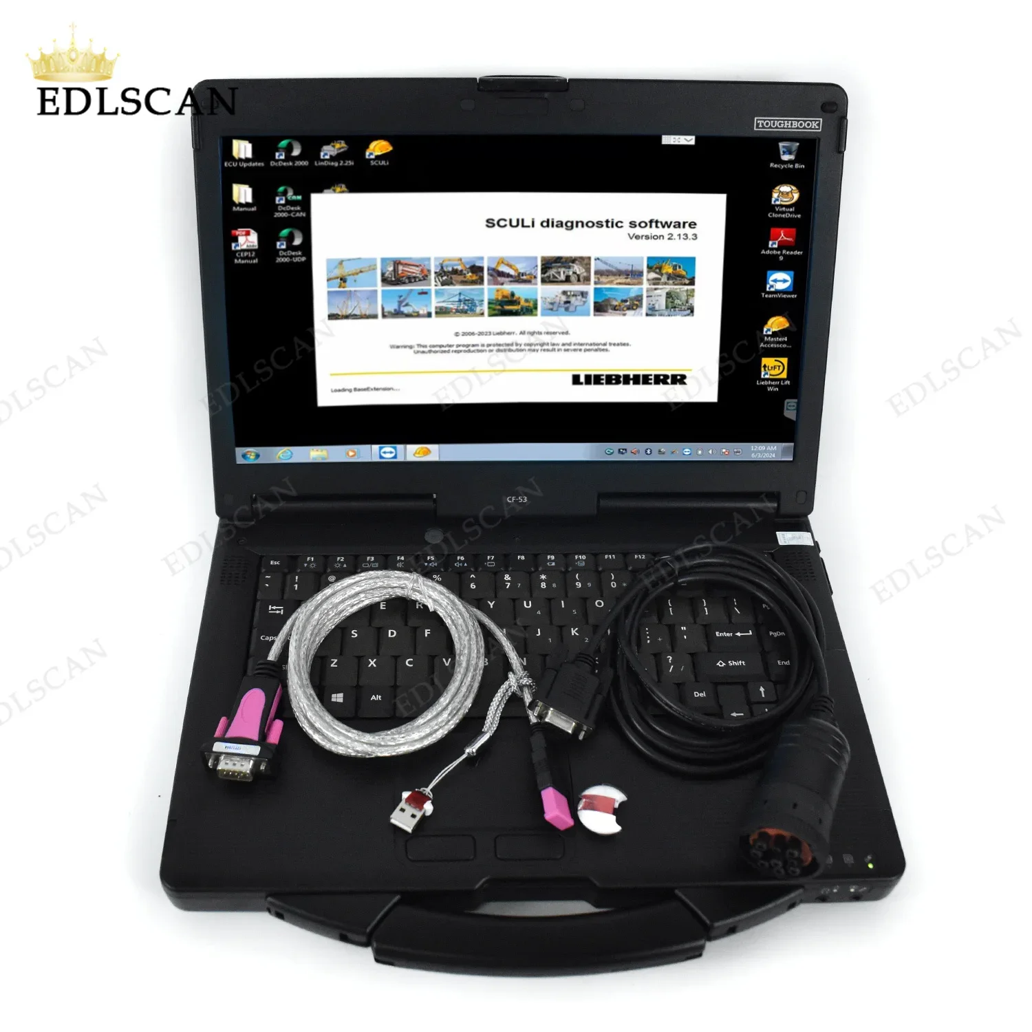 

For LIEBHERR DIAGNOSTIC kit for Liebherr V2.13.3 Software SCULI with CF53 laptop toughbook Excavator Crane Diagnostic Tool