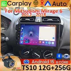 Car Radio Carplay For Mitsubishi Mirage 6 2012 - 2018 GPS Navigation Android Auto Stereo 5G Wifi Video Multimedia Player No 2din