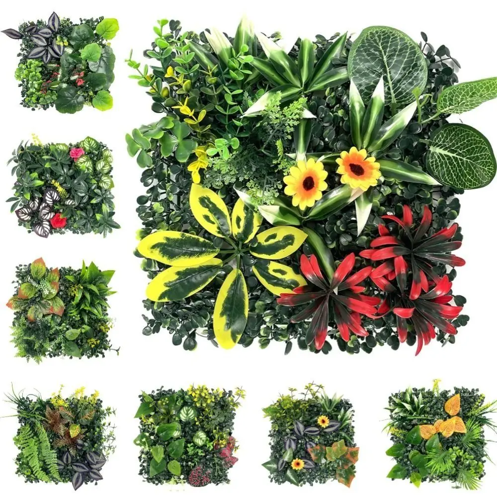 

DIY Artificial Plant Wall Panel Eternal Life UV Protection Artificial Eucalyptus Carpet Durable No Watering