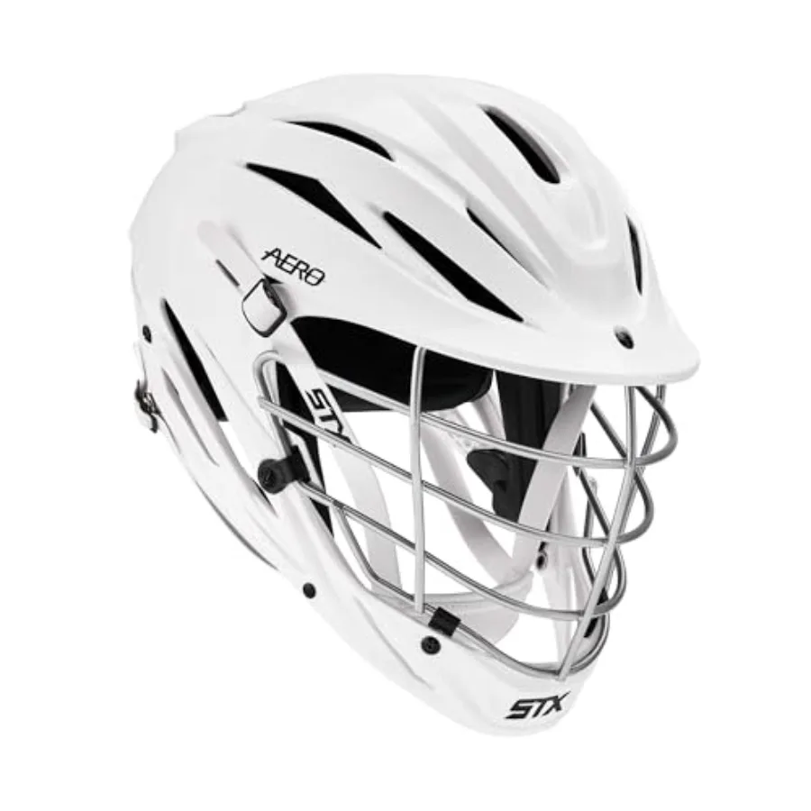 

Aero Lacrosse Helmet - White Silver Mask