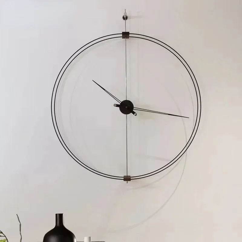 

Minimalist Giant Clock Wall Restaurant Stylish Peacock Fashion Nordic Metal Art Wall Clocks Digital Saat Living Room Decoration