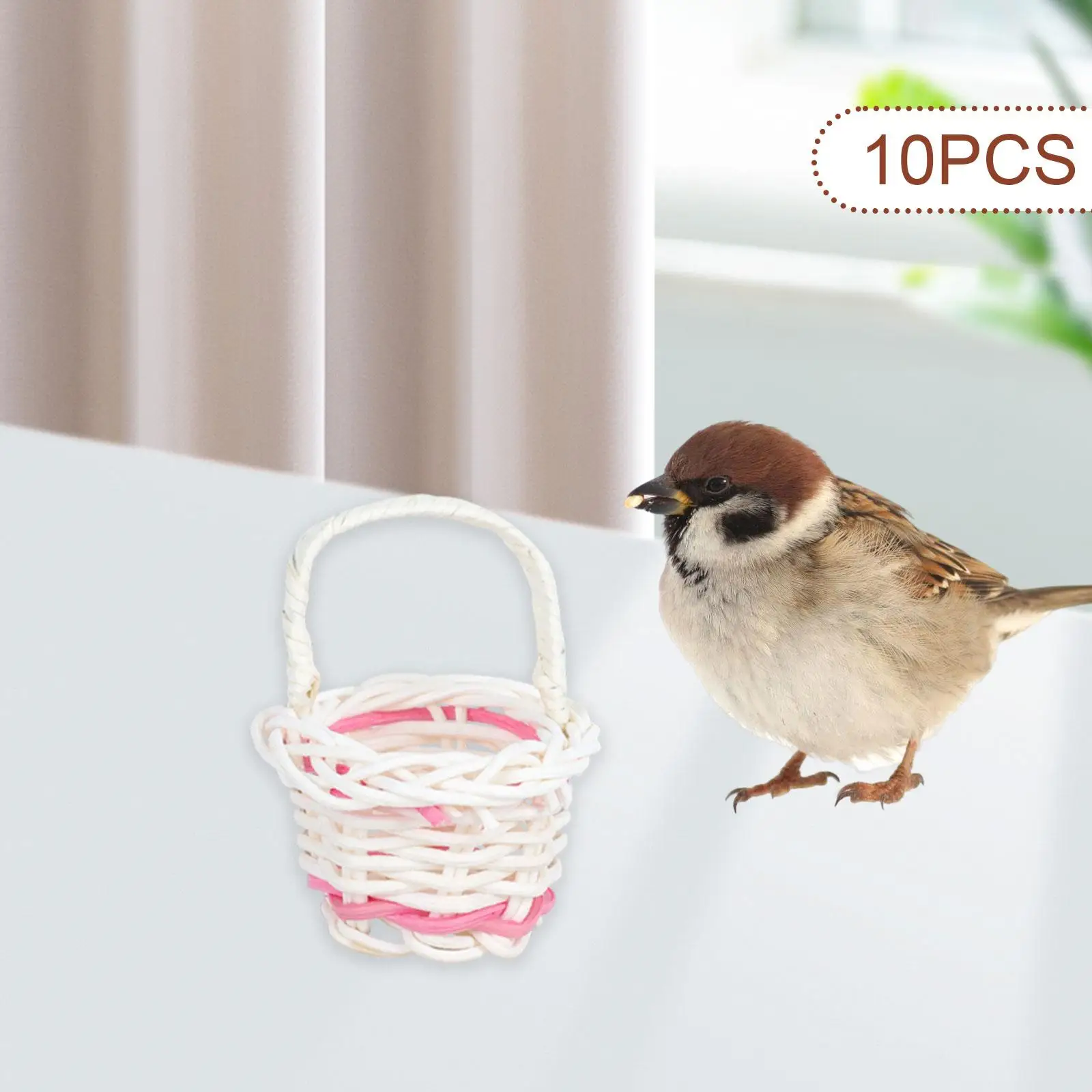 10x Vogelspielzeug, Vogelfutterautomat, Zerkleinerungsspielzeug für Wellensittiche, Kaumkorb für Nymphensittiche, Graupapageien, Aras, Nymphensittiche, Geschenk