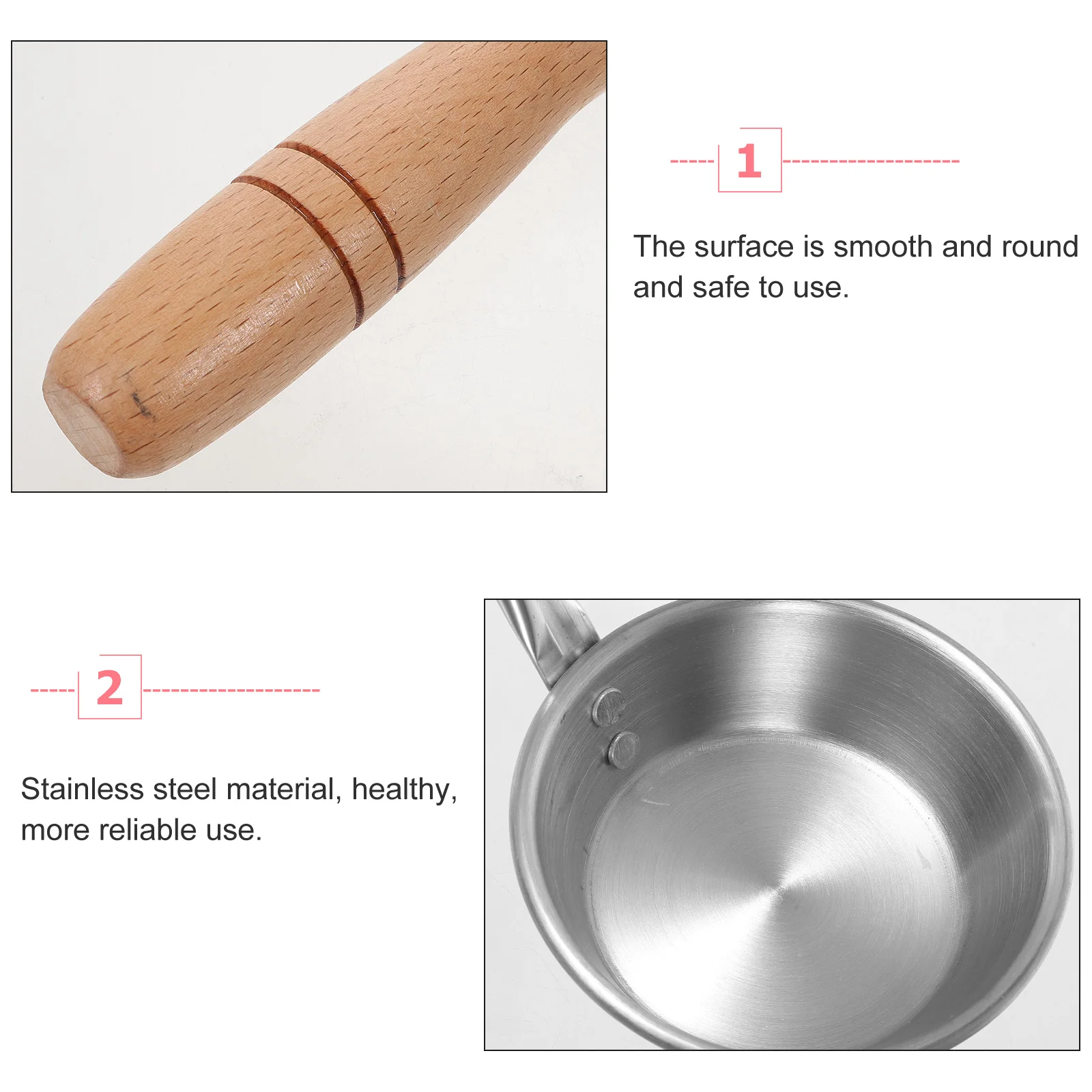 

Frying Snack Spoon Non-Stick Stainless Steel Wood Handle Spoon For Home Kitchen Restaurant Use Frying Mold With Handle