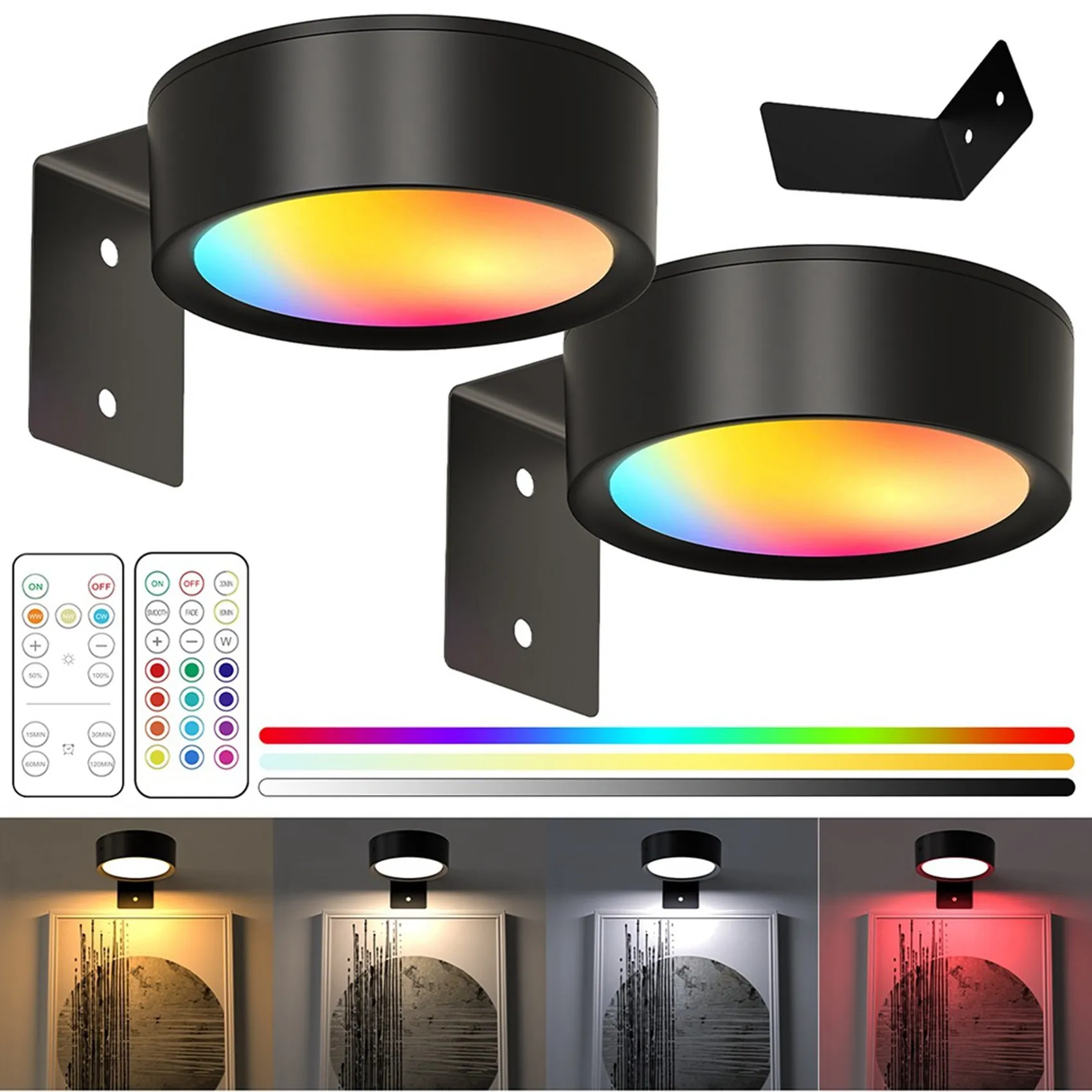 #91P (Gold)Picture Lights LED Art Display Light Battery Operated Dimmable Gold,Electronics Accessories