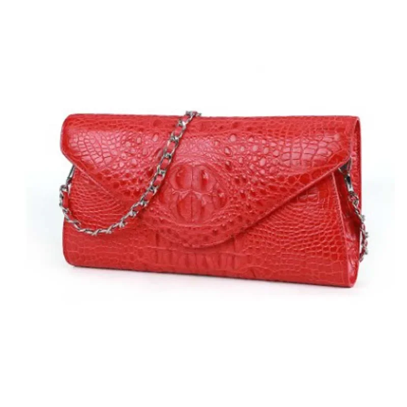 dongou crocodile Female bag envelope party package  chain  One shoulder  women