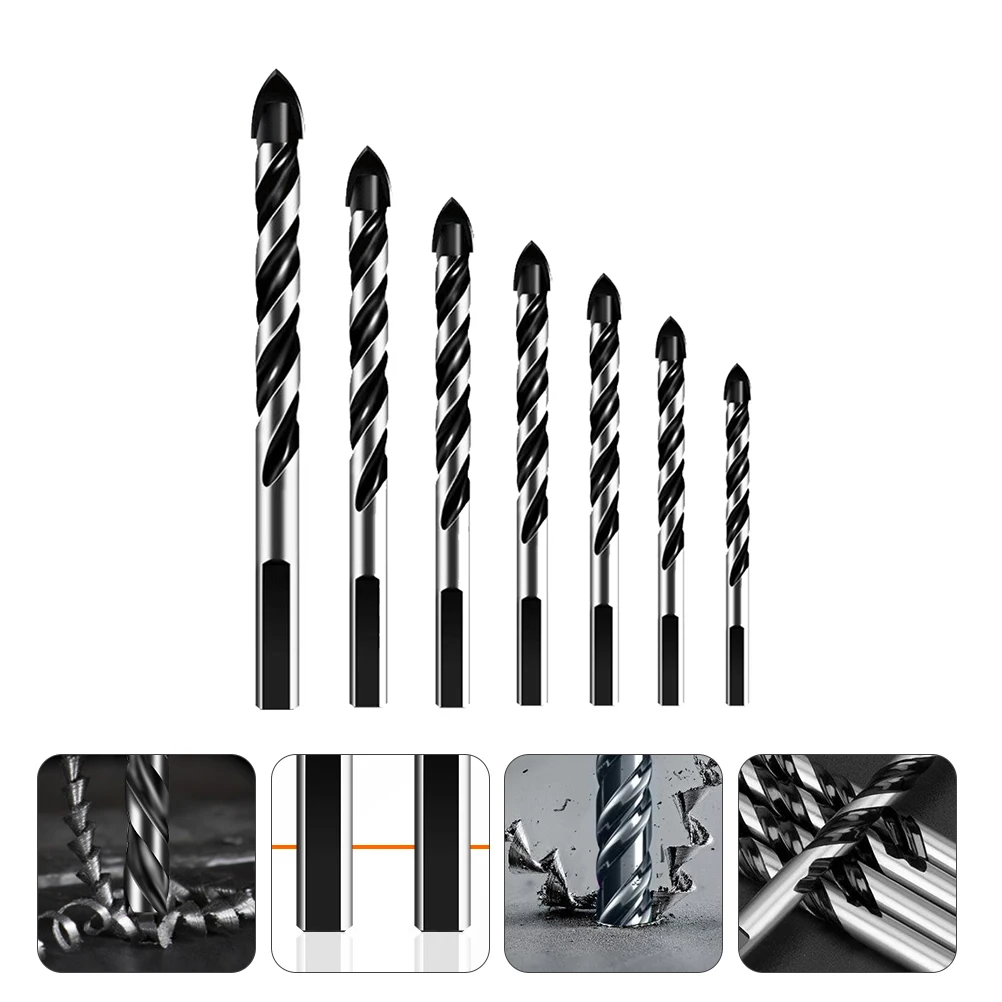 

Drill Bit Set Durable Tools for Plastic Glass Masonry Carbide Tip Drilling Accessories Electric