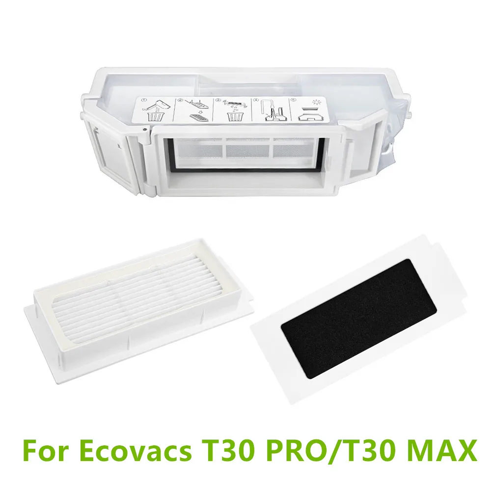 Filtre Hepa pour Ecovacs T30 PRO/T30 MAX, Boîte de Collecte de Poussière, Accessoires pour Aspirateur Robot