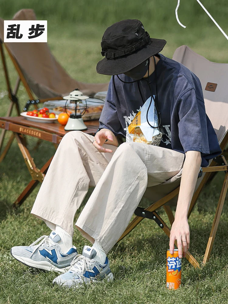 

Мужские винтажные рабочие брюки Rampo: летние, тонкие, в американском стиле, трендовые, свободные, широкие, прямые, повседневные, укороченные (9/10)