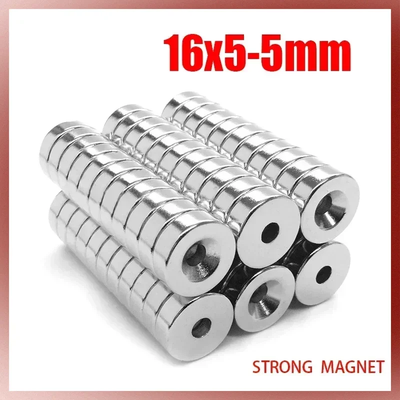 

5/10/20/50PCS 16x5-5mm Round Countersunk Rare Earth Neodymium Magnet N35 Super Strong Permanent Magnets Disc Magnet Fishing