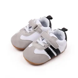 Baby Shoes Classical Striped Sneakers Toddler First Walker Baby Boys Girls Shoes Rubber Sole Casual Sports Infant Crib Shoes