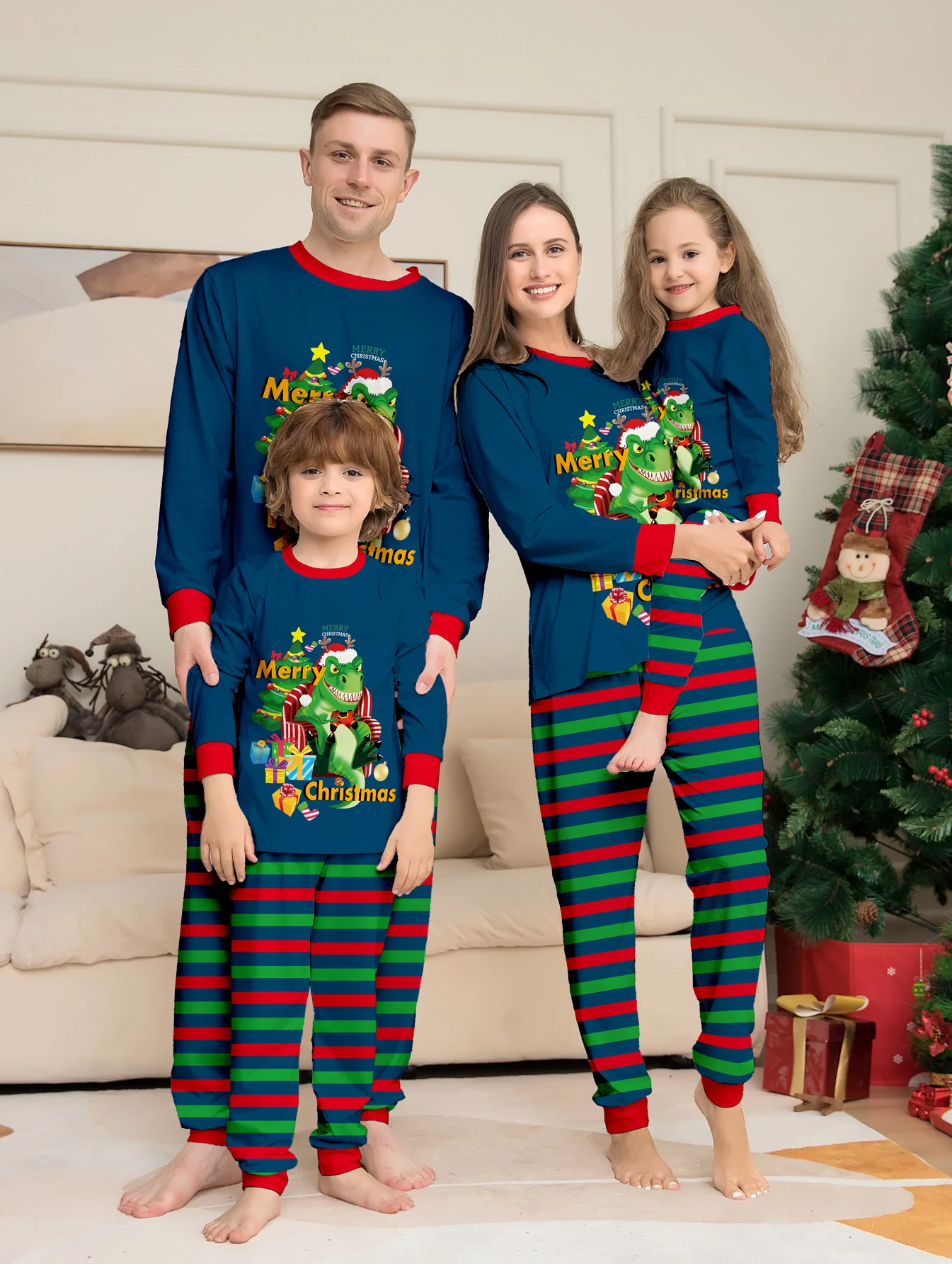 2024 New Year Pj Baby Children's Women Men Pijamas Family look Couple Mother-kids Family Matching  Christmas Pajamas for Whole