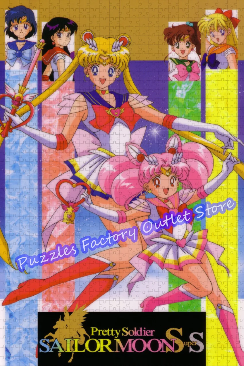 300/500/1000 Pieces Jigsaw Puzzles Anime Role Sailor Moon Cartoon Beauty Girl Print Puzzle for Kids Intellectual Game Toys Gifts