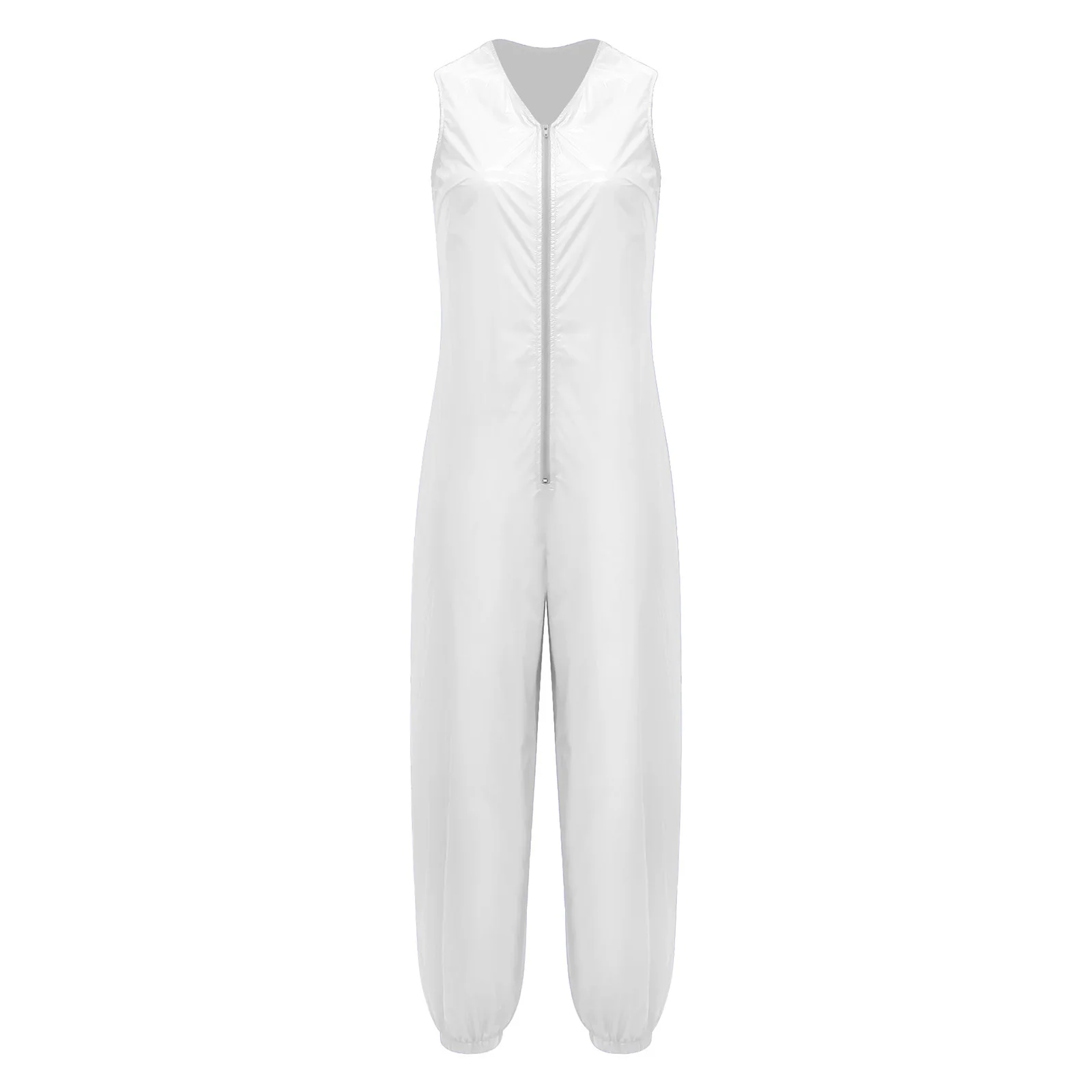 Unisex Erwachsenen Wasserdichter Windelüberzug Ärmelloser Reißverschluss-Bodysuit Elastische Beinöffnung Einteiliger Overall Anpassbarer Jumpsuit