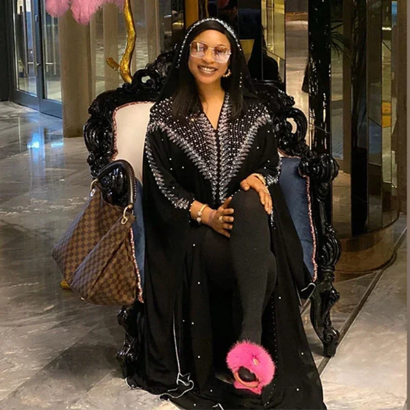Customized  Customized Luxury African Dresses for Women 2025 New African Clothing Dashiki Diamond Abaya Dubai Robe Evening Long