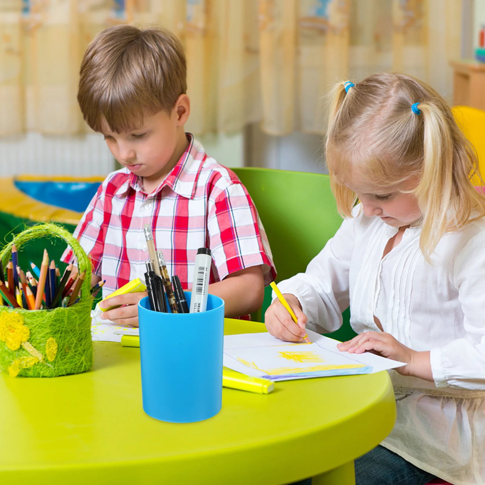 

2pcs Pen Holder Large Capacity Pencil Cup Simple Style Desk Organizer For Office School Stationery Storage Multi-Function Pen