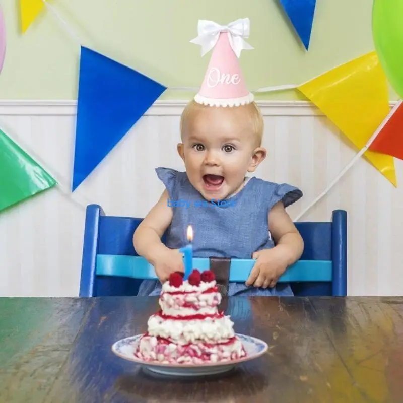 قبعة عيد ميلاد مصنوعة يدويًا من القماش للطفل مع لمسة فيونكة لهدايا زينة حفلات الرضع بعمر سنة واحدة مقاس 4XBD