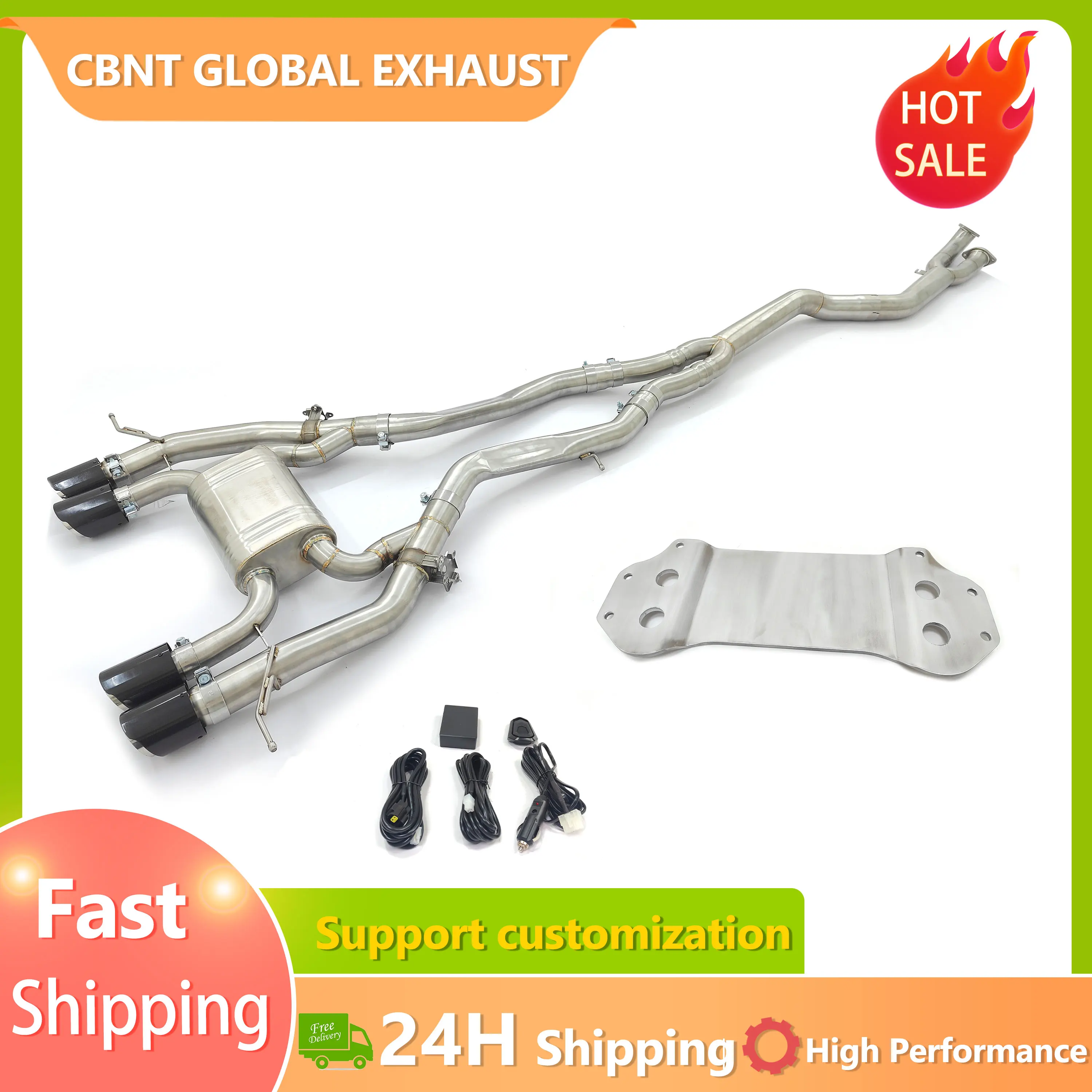 

CBNT Fast Delivery 89mm Single Midpipe Catback Exhaust Valvetronic Muffler Exhaust Pipe for BMW S58 G80 G82 G87 M3 M4 M2 3.0T