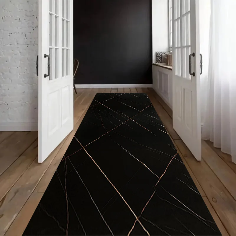 JIT1pcs  Kitchen Floor Mat, Simple Black Line Pattern Printed Floor Mat,ened, Non-slip, Wear-resistant and, Suitable for Kitch