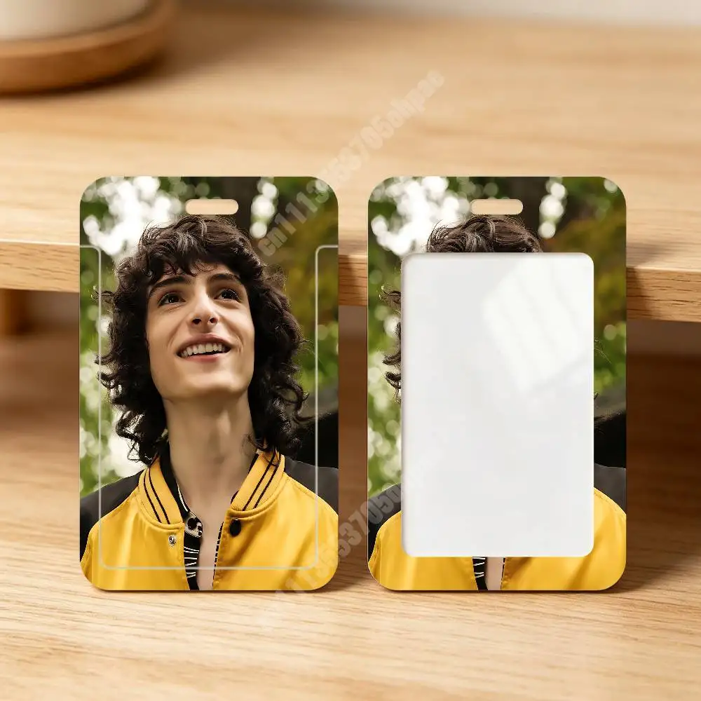 F-Finn W-Wolfhard Mike Wheeler Plastic Card Holder Staff ID Card Clear Transparent Campus Access Name