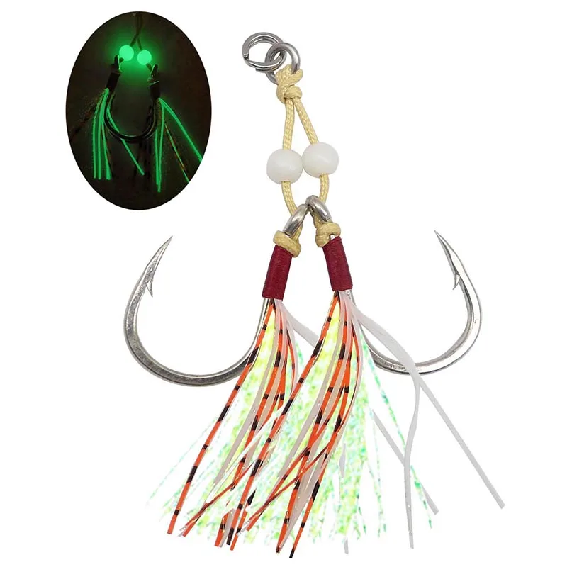 

Sea Fishing Pike Hook Fishing Hook Jjg Lure Glow Rubber Filament Fast Jigging Hooks Sea Fishing Auxiliary Hook Accessories
