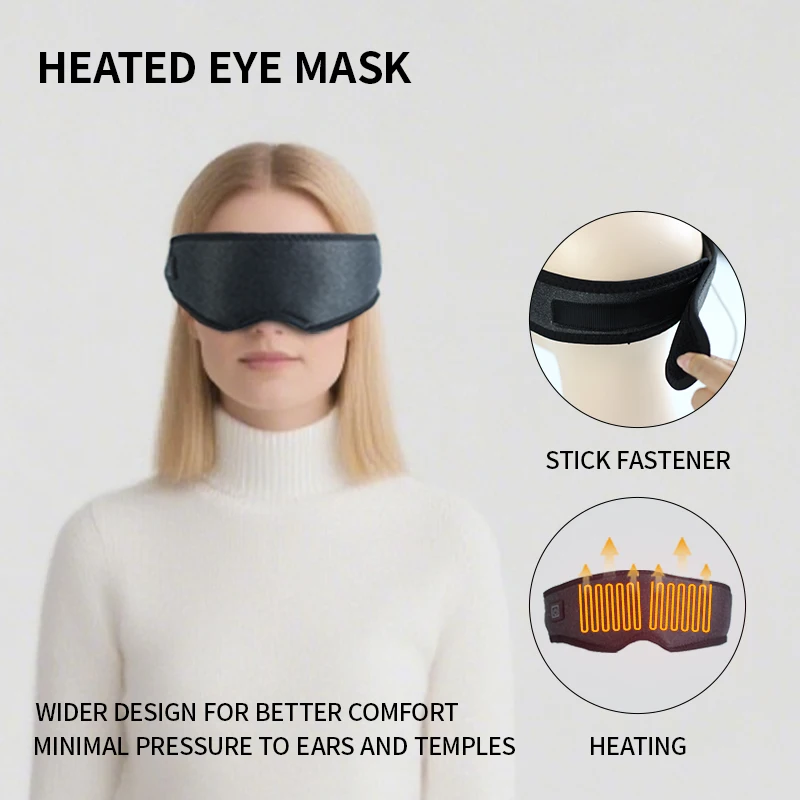 

Портативная маска для глаз с USB-подогревом, серый материал, приятный для кожи, снятие стресса, массаж глаз, помощь для сна, идеально подходит (без мобильного устройства в комплект)