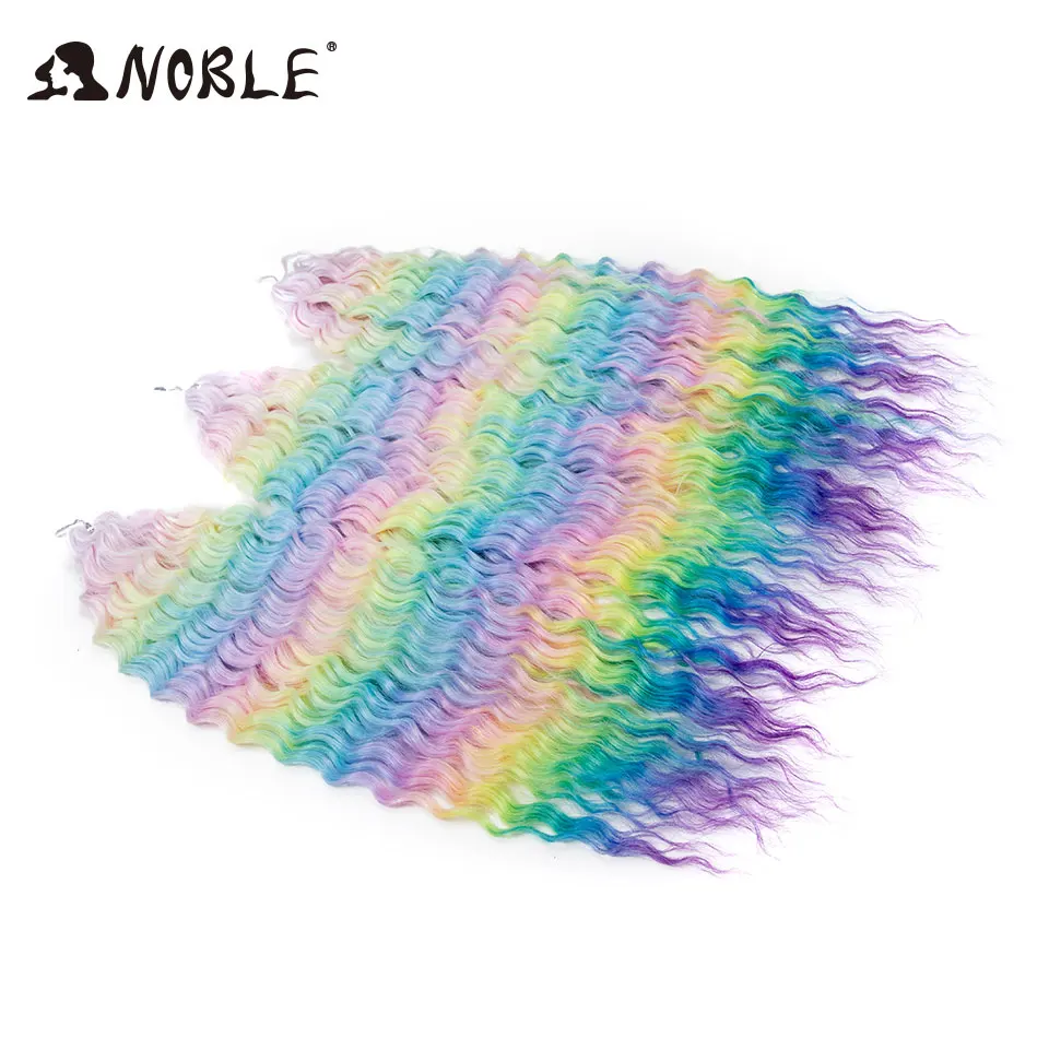 Noble Hair Synthetisch Twist Gehaakt Krullend Haar 24 Inch Watergolf Vlechthaar Ombre Blond Bruin Diepe Golf Vlechthaarverlenging