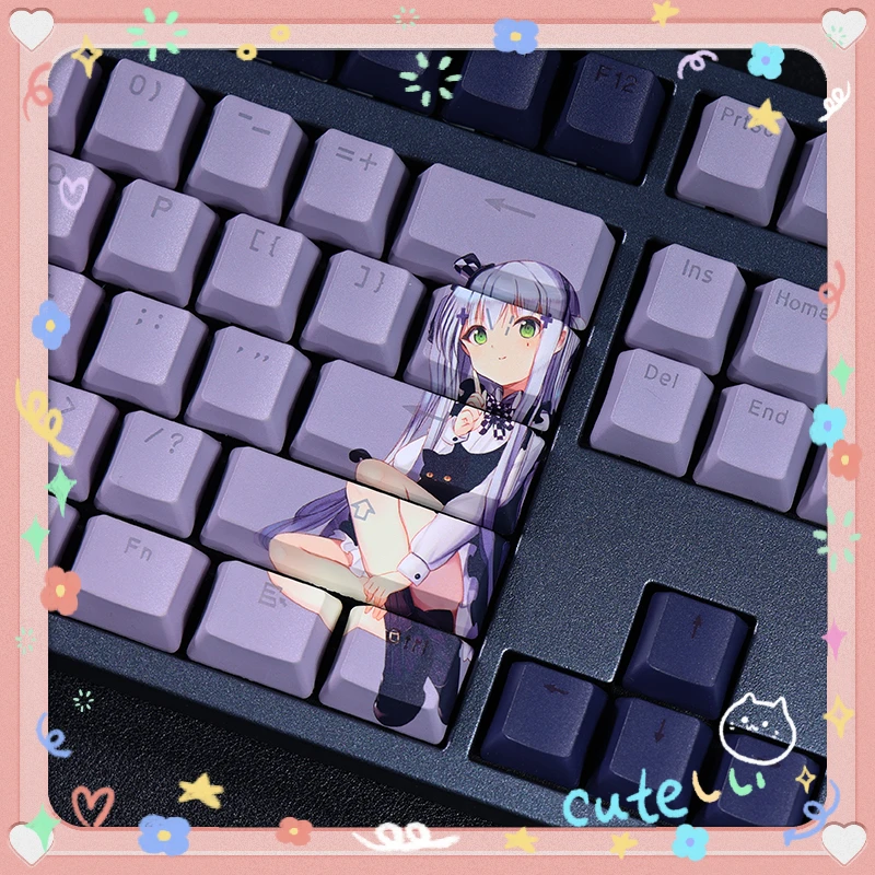 

108 Keys Girls Frontline HK416 PBT DYE Sublimation Light Transmitting OEM Anime Keycap for Mechanical Keyboard MX Switch Gift