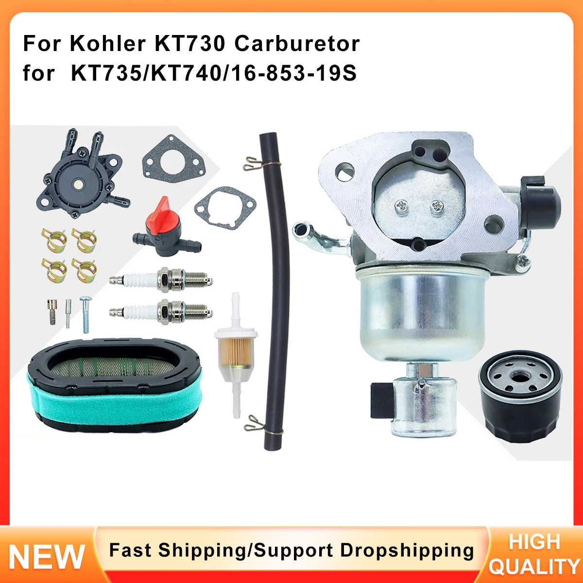 

Replacement Carburetor for Kohler KT Series - 16-853-19S Fits KT730 KT735 KT740 Models
