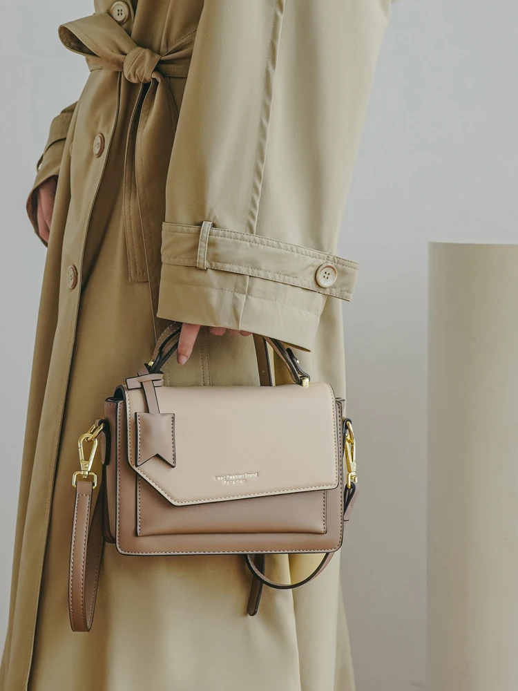 

Fashionable Color Block Women's Handbag 2026 New Korean Style City Simple Single Shoulder Crossbody Bag Soft PU Leather