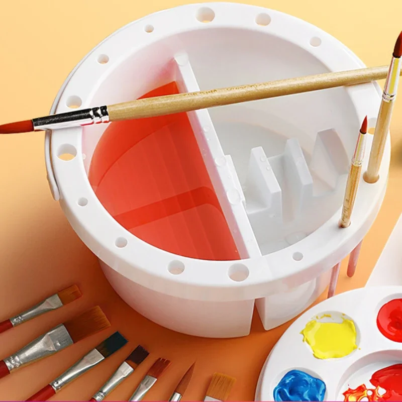 Brush Washing Bucket Art Student Portable Multifunctional Pen Wash Bucket Color Small Bucket Watercolor Gouache Paint Palette