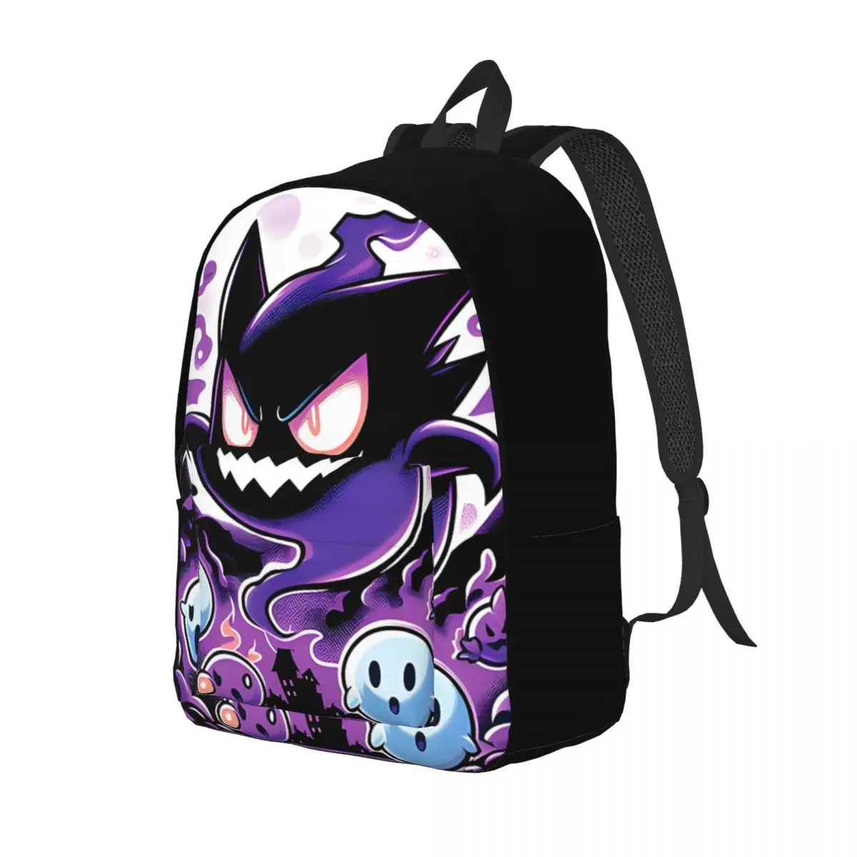 Personalised Little Ghost Laptop Bag Hiking Zipper Closure Gengar For Women Kid College Bag Birthday Gift