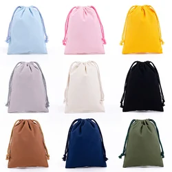 Reusable Cotton Drawstring Bags Fabric Storage Bag for Sundries Fruit Vegetable Kitchen Produce Bags Drawstring Gift Bag Pocket