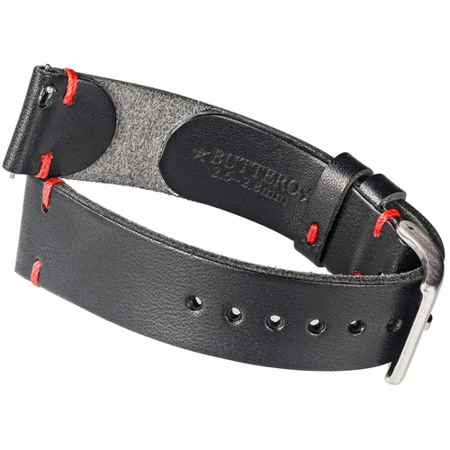 Imagen 2 del producto HEMSUT correas de reloj de cuero para hombres Buttero italiano correa de reloj hecha a mano de liberación rápida envoltura de repuesto Vintage de 18mm 20mm 22mm