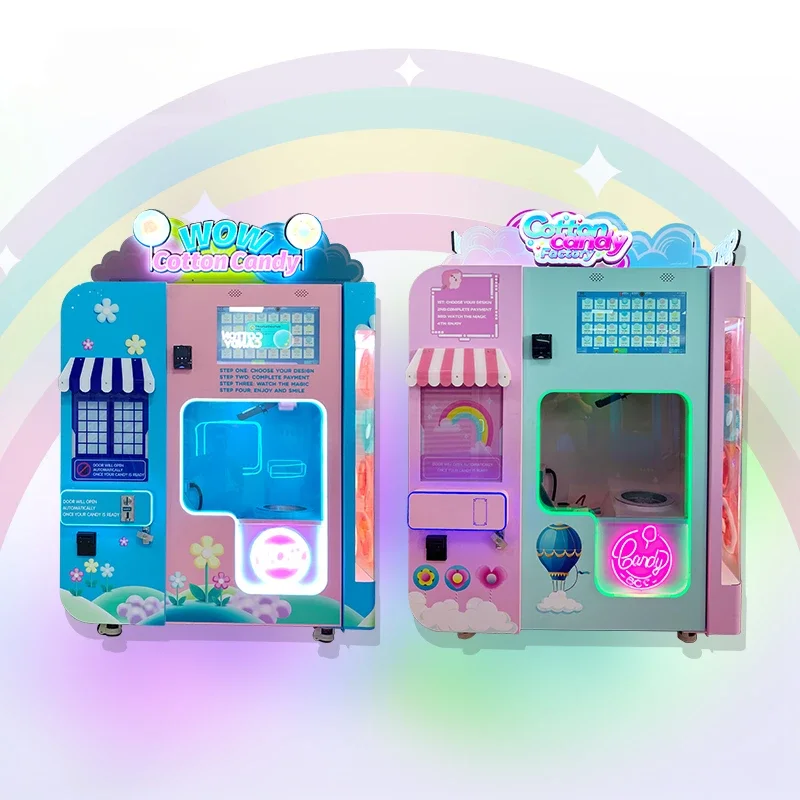 YG Latest Commercial Snack Machines Cotton Candy Making Automatic Candy Floss Vending Machine